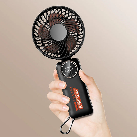 Portable Fan – 4000mAh, Foldable, 6 Speeds, Display