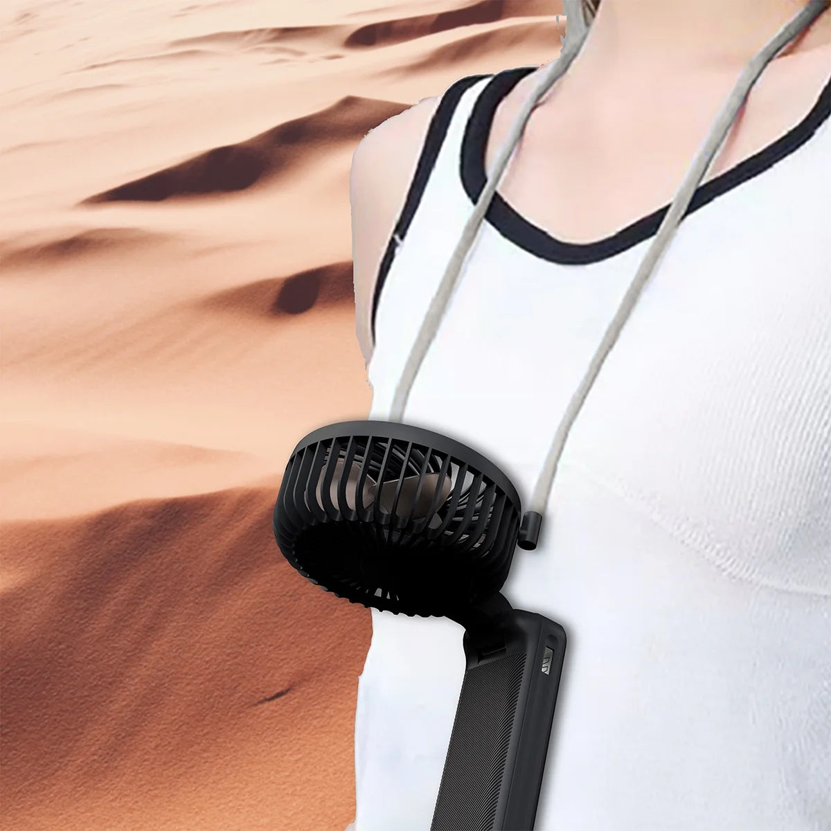 Portable Fan – 4000mAh, Foldable, 6 Speeds, Display