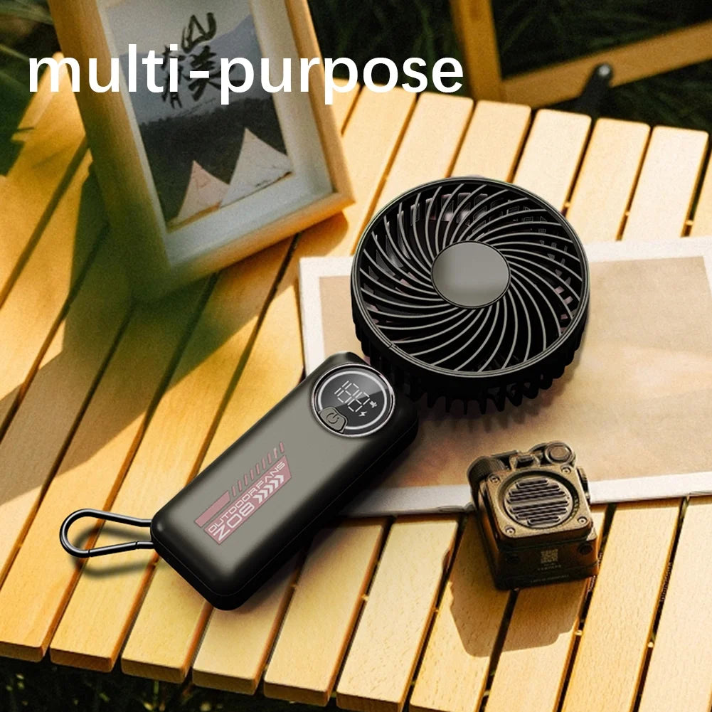 Portable Fan – 4000mAh, Foldable, 6 Speeds, Display